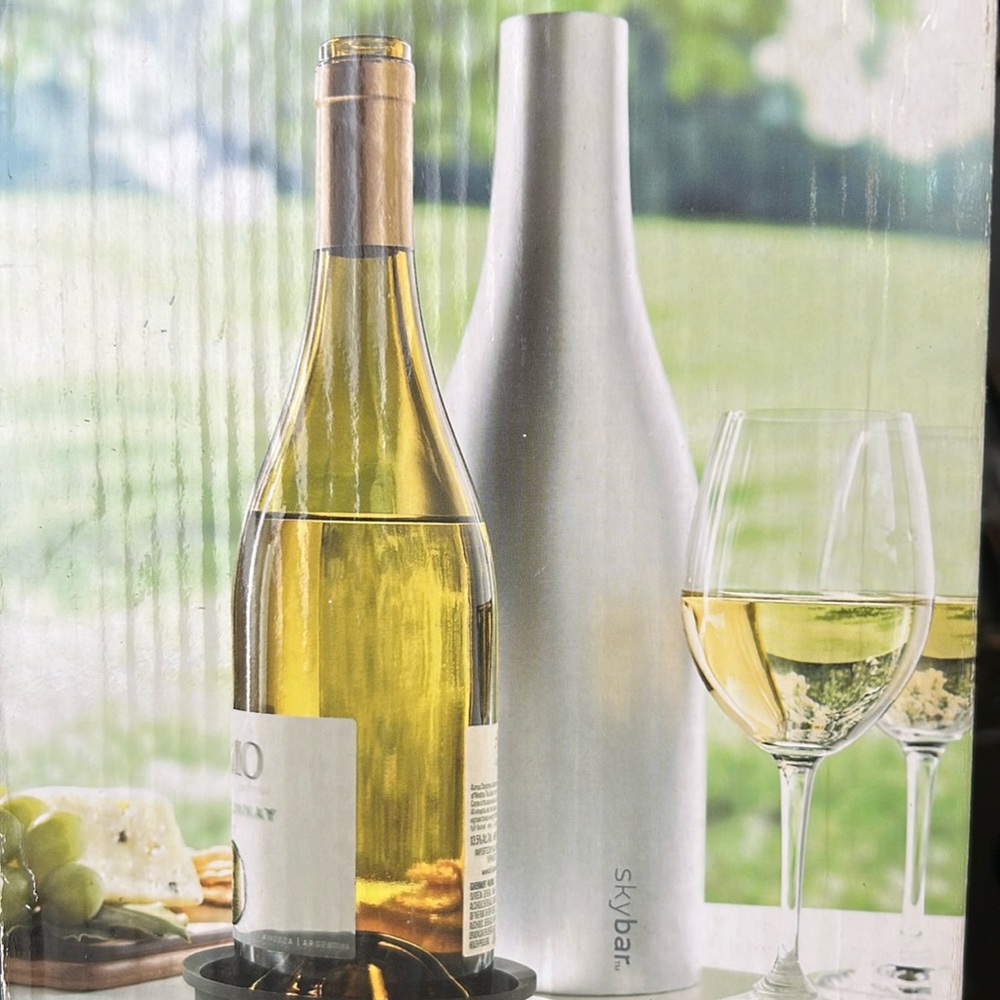 Keep chilled wine or champagne cool for hours! Striking aluminum design.